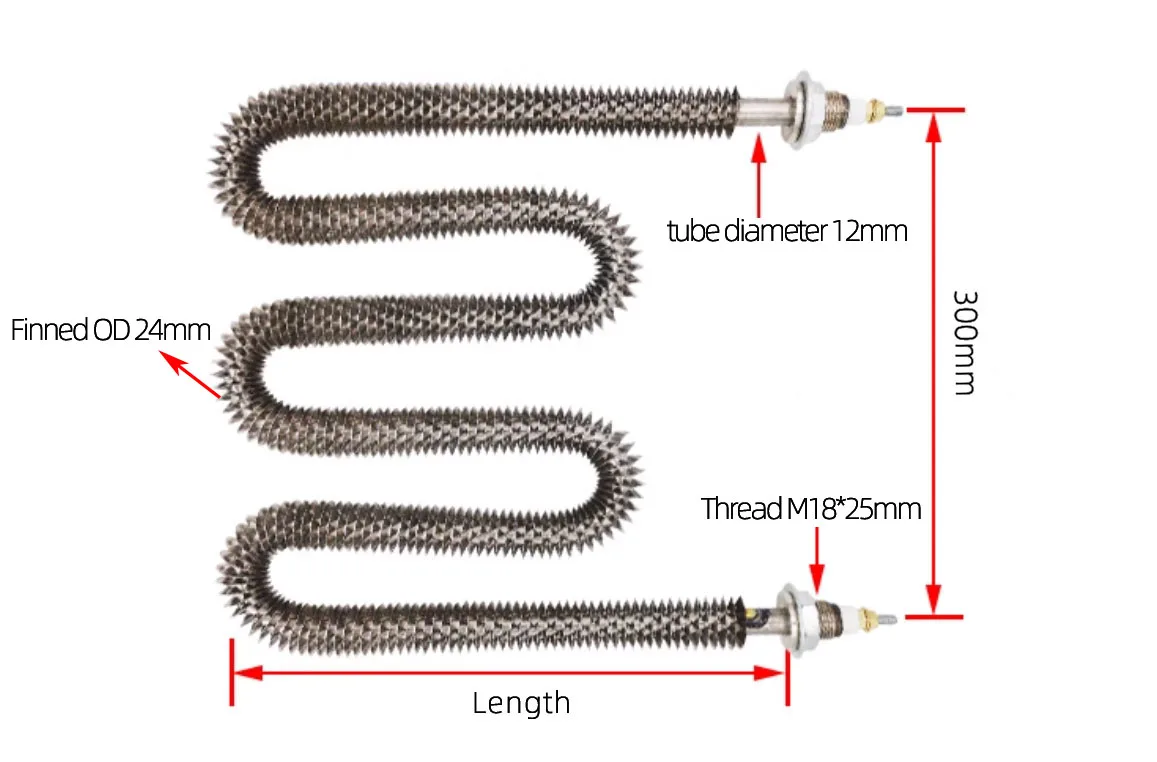 Tubular Air Duct Heater, 220V/380V, Stainless, Steel, 1000W - detail 34