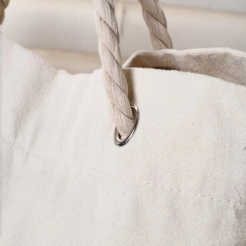 New Sublimation Blank Printed Large Canvas Beach Tote Bag With Fancy