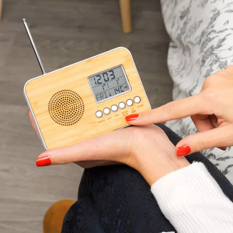 Factory Supply Weather Station Wake up Light Led Table Wooden Alarm Clock and Fm Alarm Clock