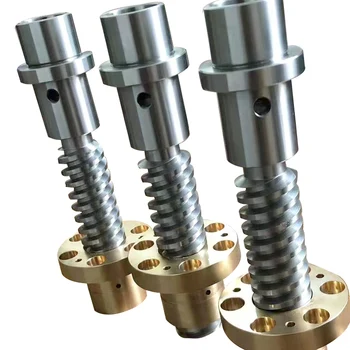 SHANGMI Trapezoidal Thread Rods Precision Worm Gear Mounted Lead Screw 8mm 20mm Pitch Trapezoidal Lead Screw and Fullnut