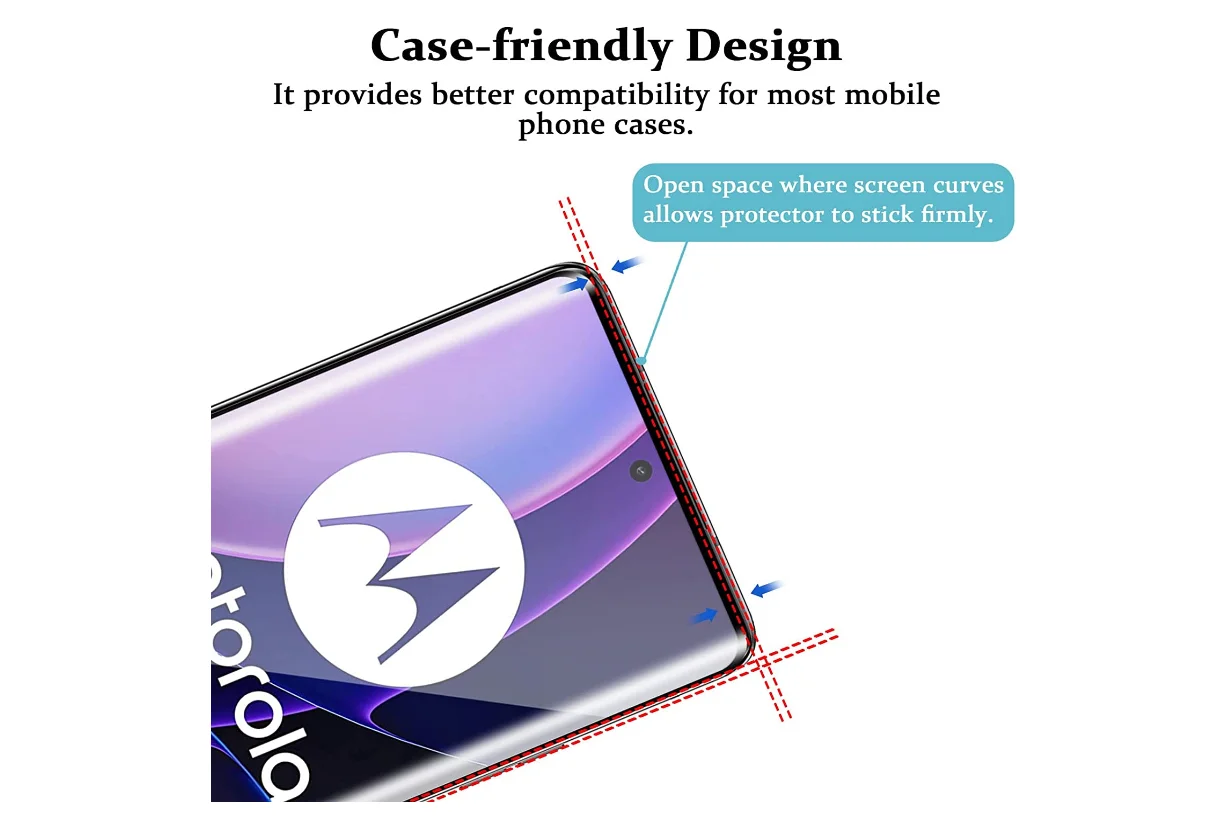3D полностью изогнутая закаленная стеклянная Защитная пленка для экрана телефона Motorola Edge 40 Accesorios
