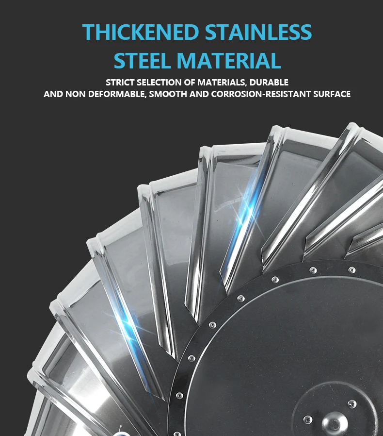 Ventilation Wind-driven Exhaust Fan, Stainless, Steel, Roof - detail 10