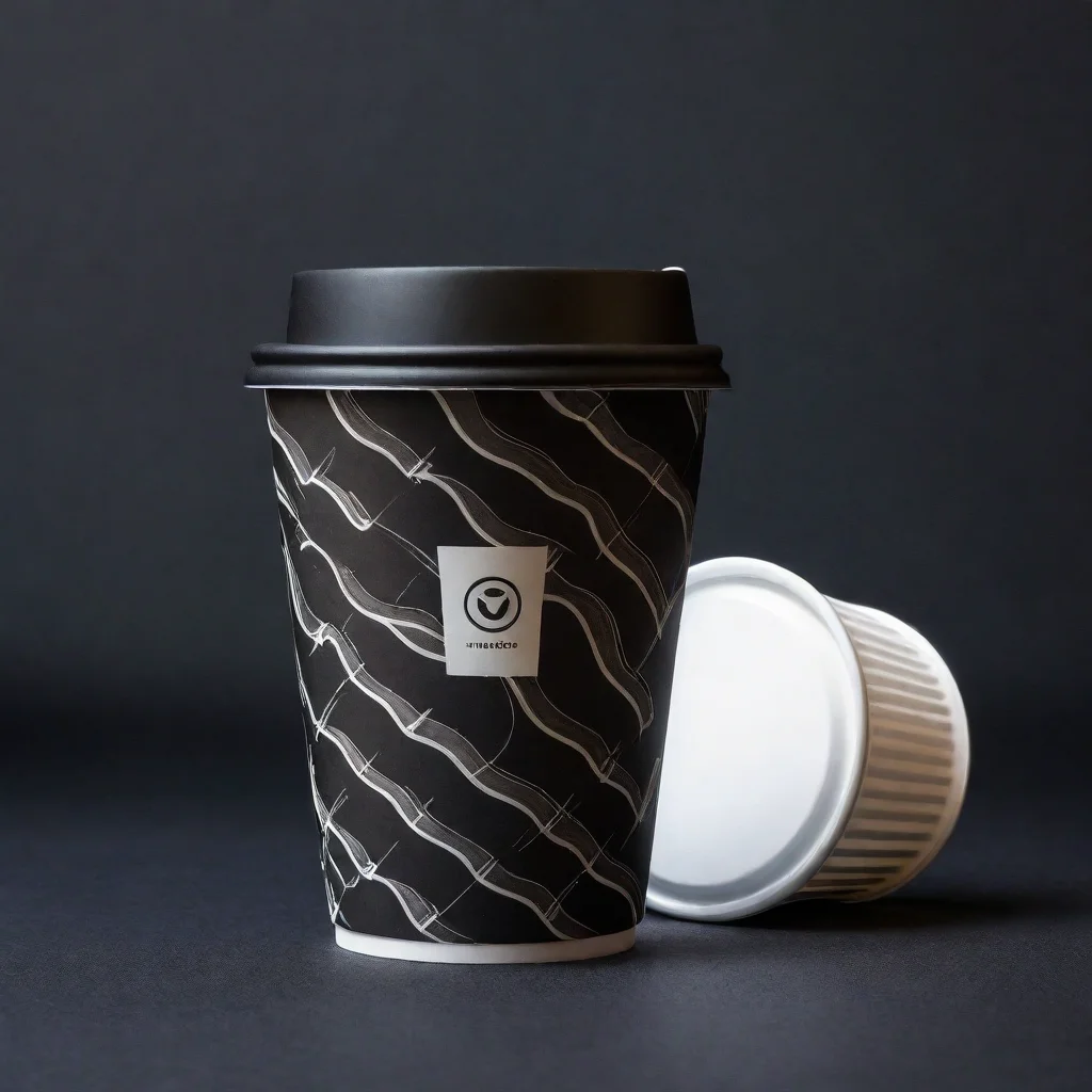 Customizable Size Disposable Tea Coffee Beverage Cardboard Black Paper Cups with Lid for Coffee Shop