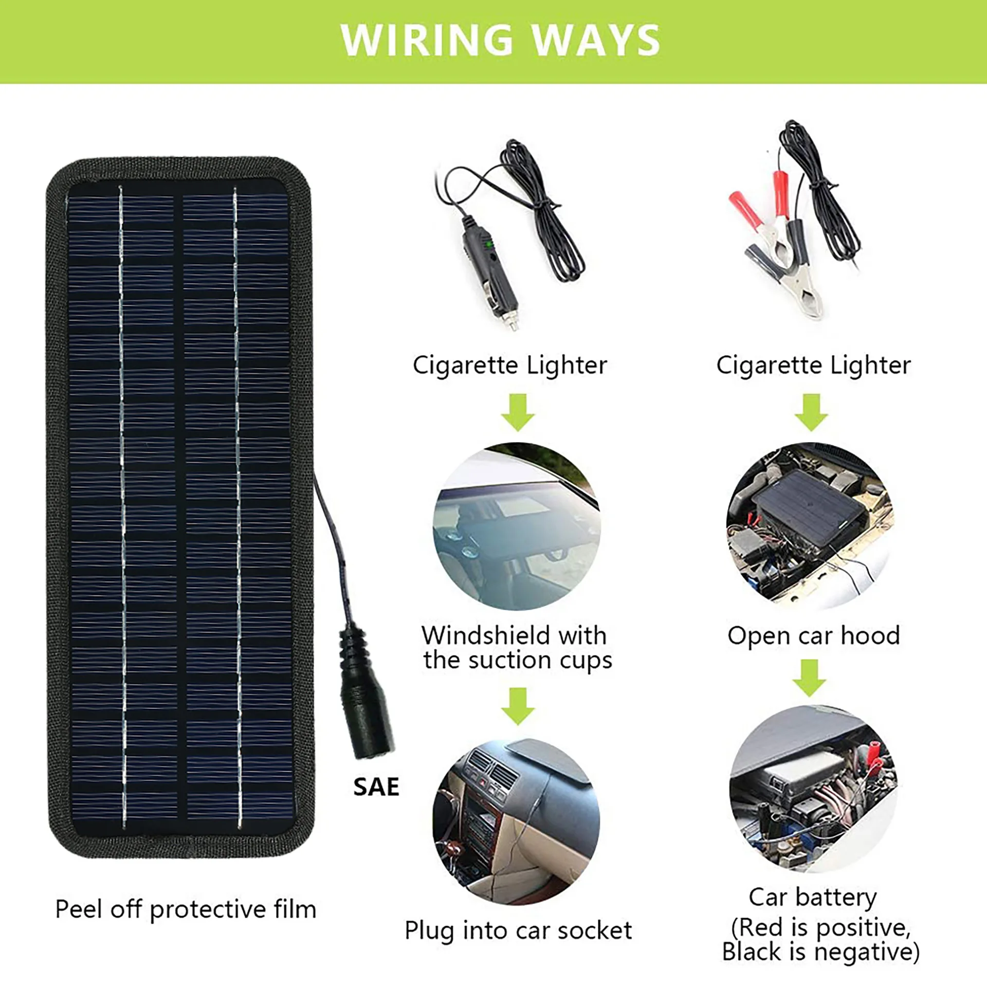 solar panel 12v cigarette lighter 12V Portable Solar Panel Car Battery Charger 4.5W Waterproof for Cars