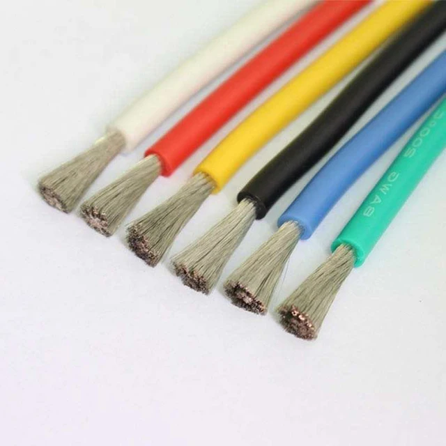 Heat Resistance 200 Degree 0.2sqmm 24 Awg Silicone Wire Flexible Silicone Rubber Cable