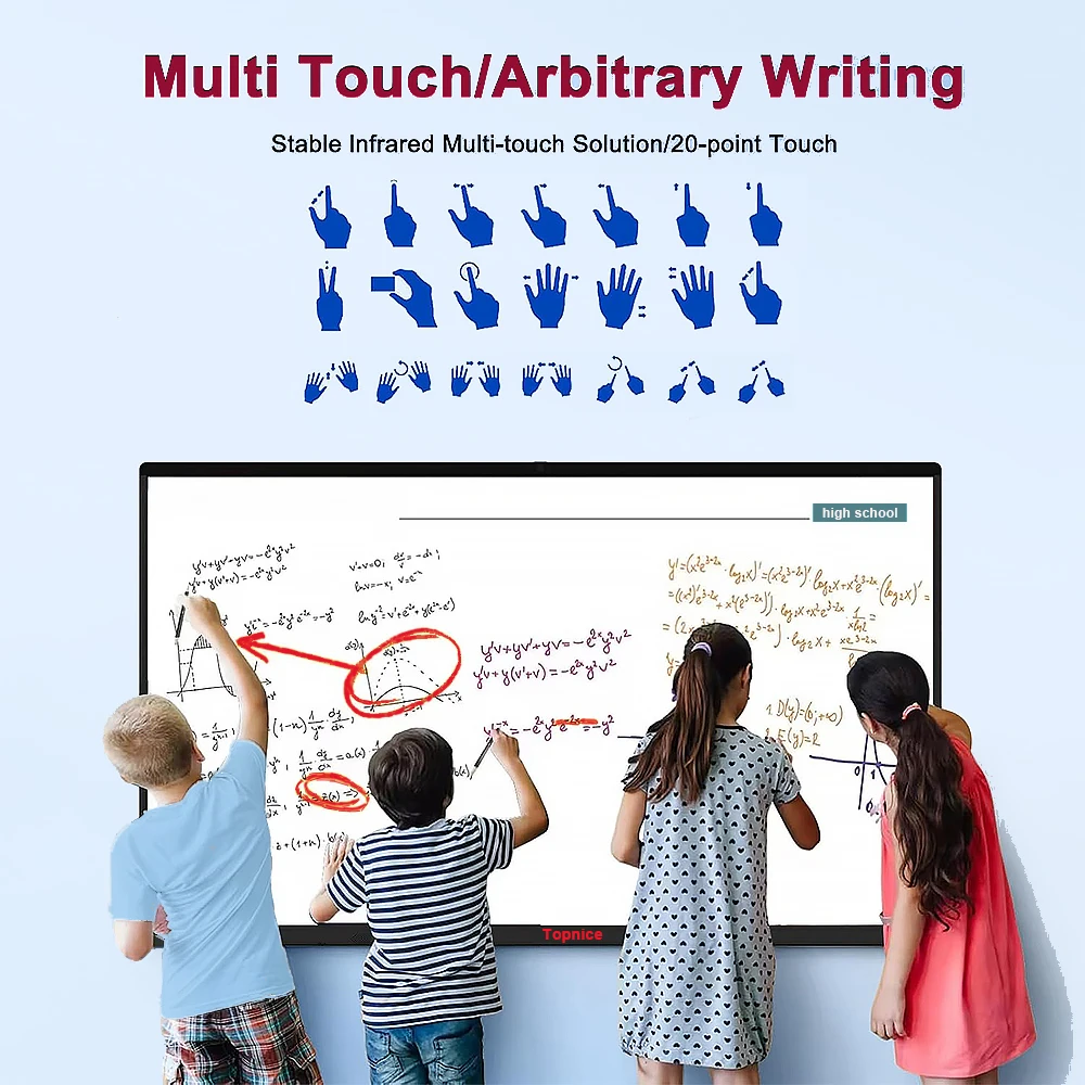 Smart LED Touch TV with Android WiFi 4K   50 55 65 75 Inch Smart Touch  TV-Customizable Size OEM/ODM  Karaoke  TV Motherboard