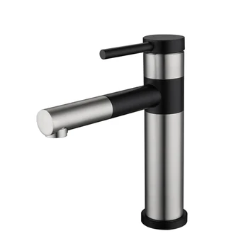 Designer Matte Black Bathroom Swivel Stainless Steel Taps Hot Cold Tap Basin Bathroom Faucet