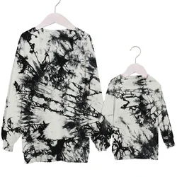 2020 Fall Clothing for Women Tie Dyed Dress Pullover Clothes Baby Girls Sweater Kids Winter Matching Mommy and Me Sweater Dress