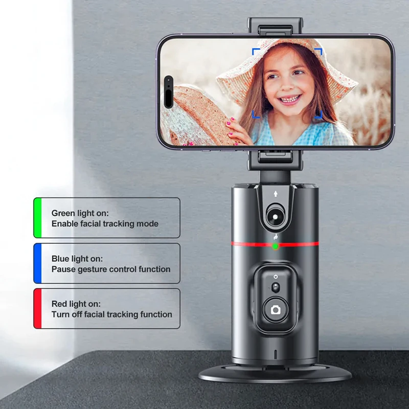 P02 360 Smart AI Face Tracking Mobile Holder 1200mAh Rechargeable Auto Following Mobile Gimbal Stabilizer Gesture Phone Holder