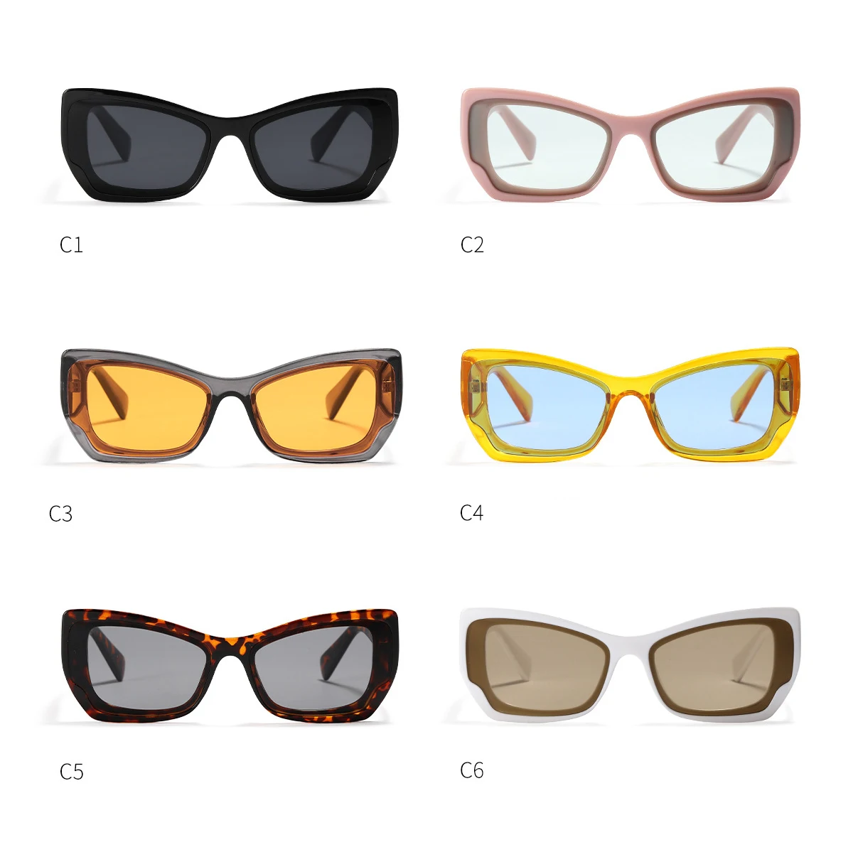 Y2K 2022 Cat Eye Designer Frames Custom Logo Sun Glasses Oversized Big Frames 2023 Female Wholesale Manufacture Women Sunglasses