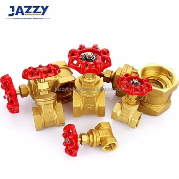 JAZZY high quality 2-way 3-way Brass Gate Valve / ball / check valve PN16 to PN25 1/4 to 4 brass globe valve Brass valve