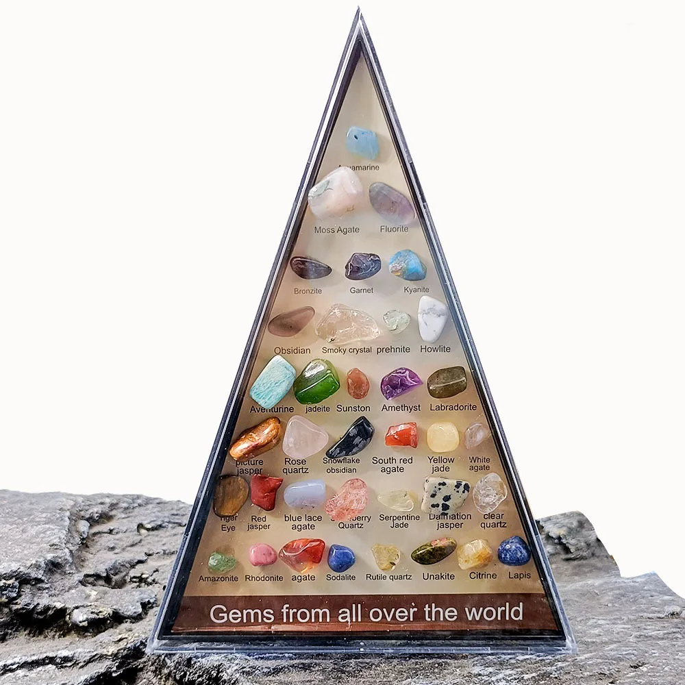 36PCS Rock Mineral Collections with Natural Crystal Animal