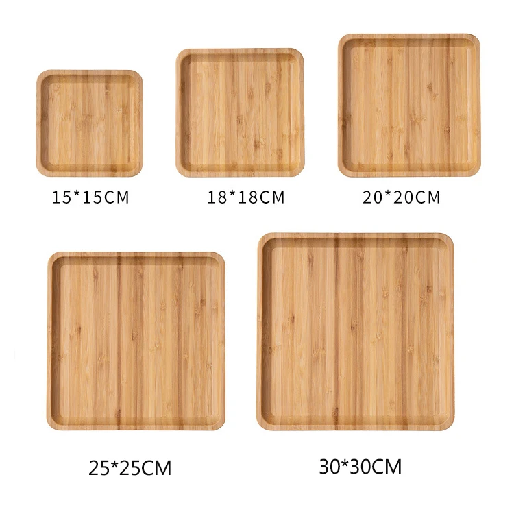 Free Sample Reusable Biodegradable Square Bamboo Serving Dish Eco-Friendly Dinner Plate for Eco-conscious Camping Adventures