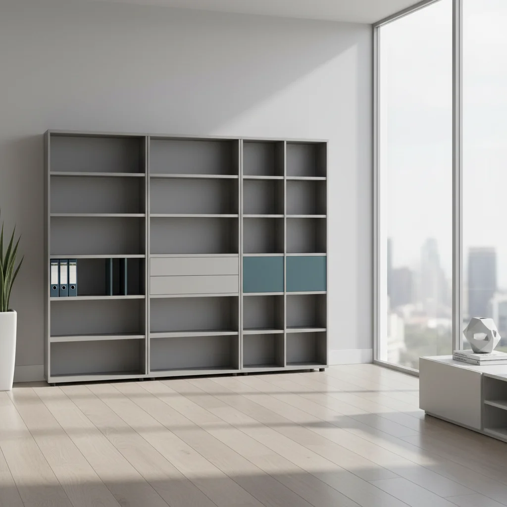 Premium Office File Cabinet with Combination Drawers and Doors Space Management Solution Featuring Aluminum Trim 4