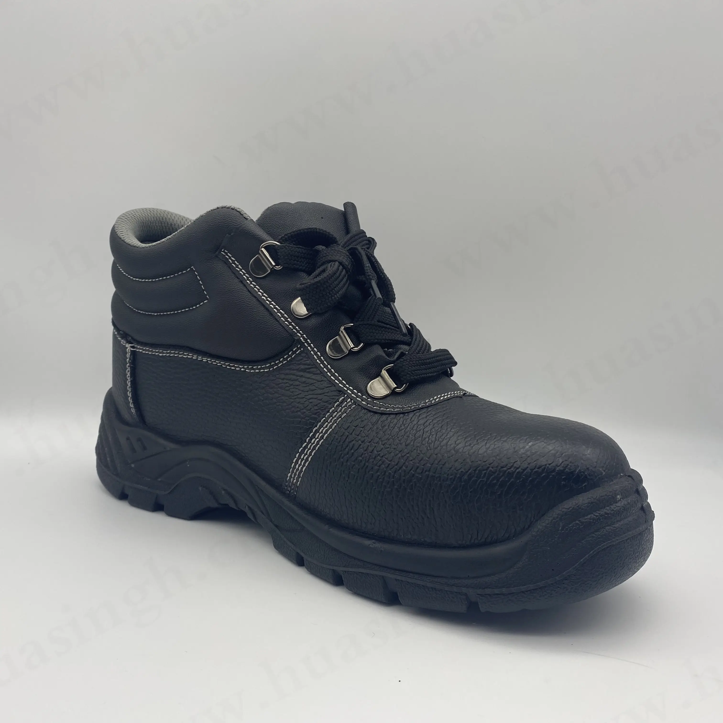 Cmh,Factory Direct Embossed Leather Safety Boots With Steel Toe Midcut