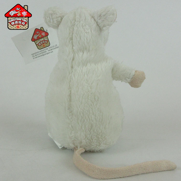 Baby White Plush Mouse Toy Stuffed Realistic Animal Toy Little Rat for Kids' Gift