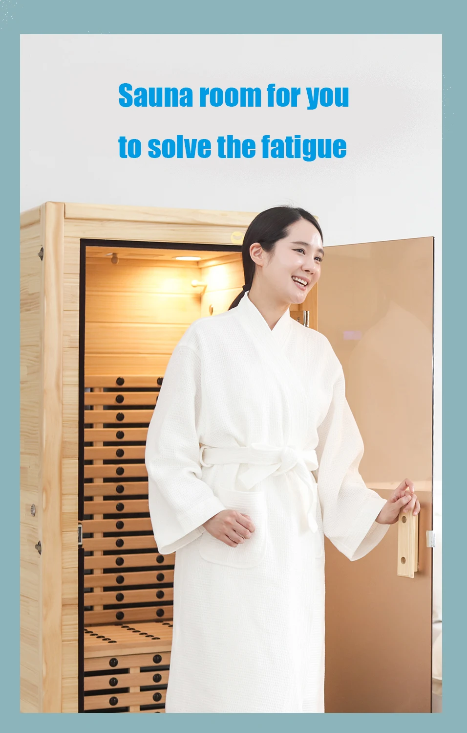 Practical Hemlock 1person Indoor Luxury Square Sauna Modern Sauna Room