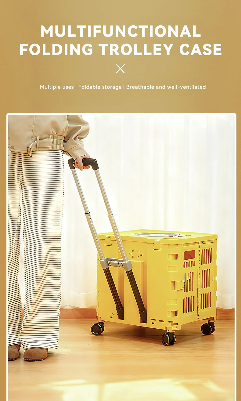 New Outdoor Camping Trolley Collapsible Cart Pet Out Carrying Cart High Quality Cart pp Material Cart manufacture