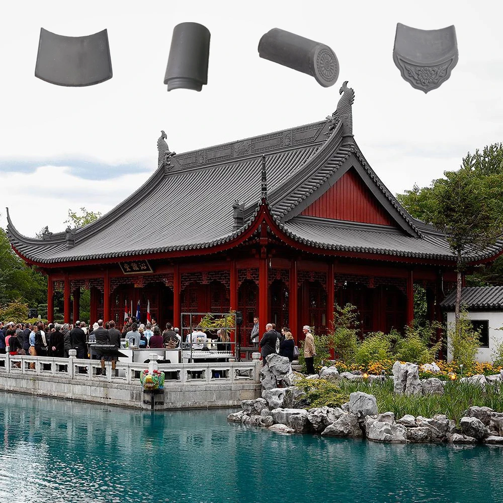 Chinese Buddhist Monastery Building Natural Clay Temple Roof Tiles