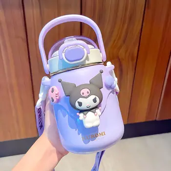 High-Value Large Capacity Stainless Steel Tumbler with Adjustable Strap Cute Cup for Women and Children Internet-Famous