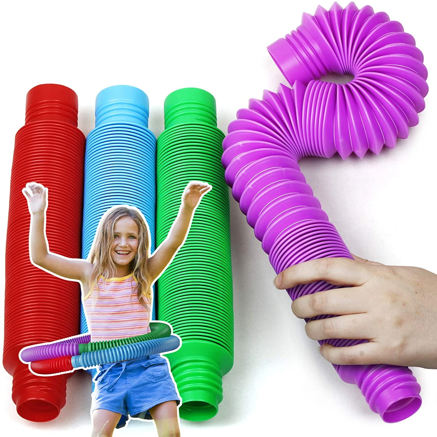 5 Pièces Tubes Mini Jouets Sensoriels,Jouets Sensoriels de Tuyau