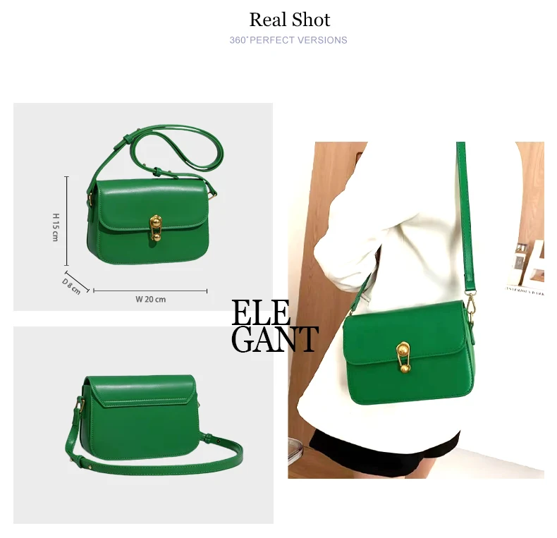 2022 Fashion Trends Green Color Crossbody Bag Genuine Leather Crossbody Bags For Women Buy