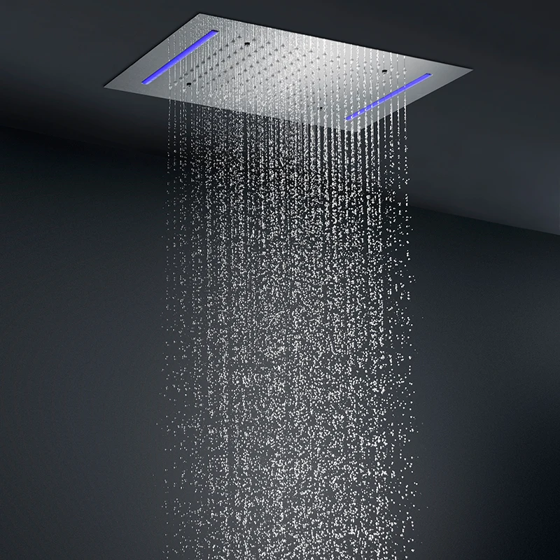 Bathroom Shower Head Rainfall Ceiling Recessed LED Multi Color
