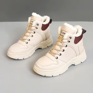 W2578 Thick-Soled Women's Fashion Boots Lace-Up Closure Breathable Snow Boots for Autumn Winter Use