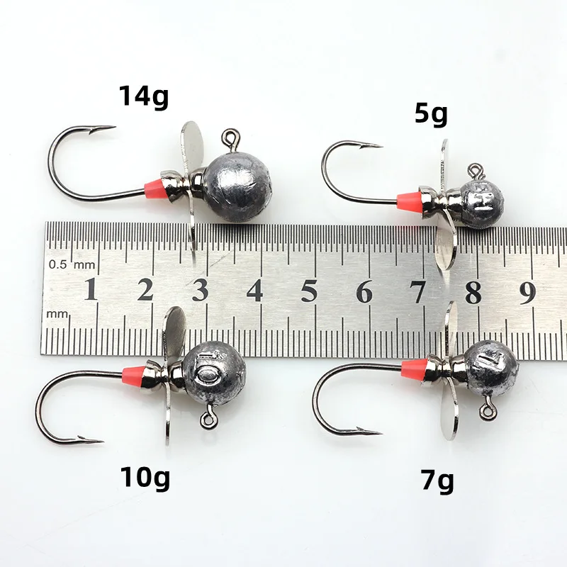 5g 7g 10g 14g Ball Screw Head Large Propeller Blades Jig Heads Fishing 