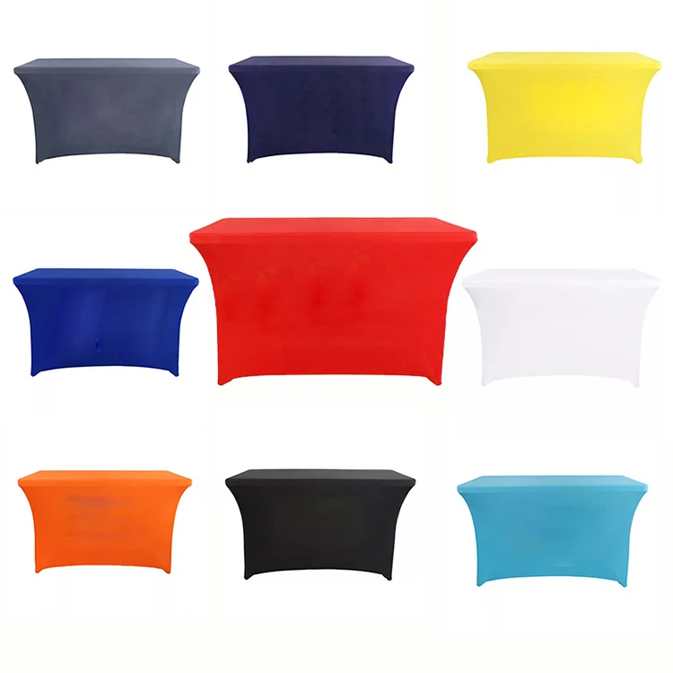 FEAMONT Rectangle Blue Stretch Table Cover Blue Cloth Table Cloths Spandex Polyester Customized Color Spandex Table Cloths