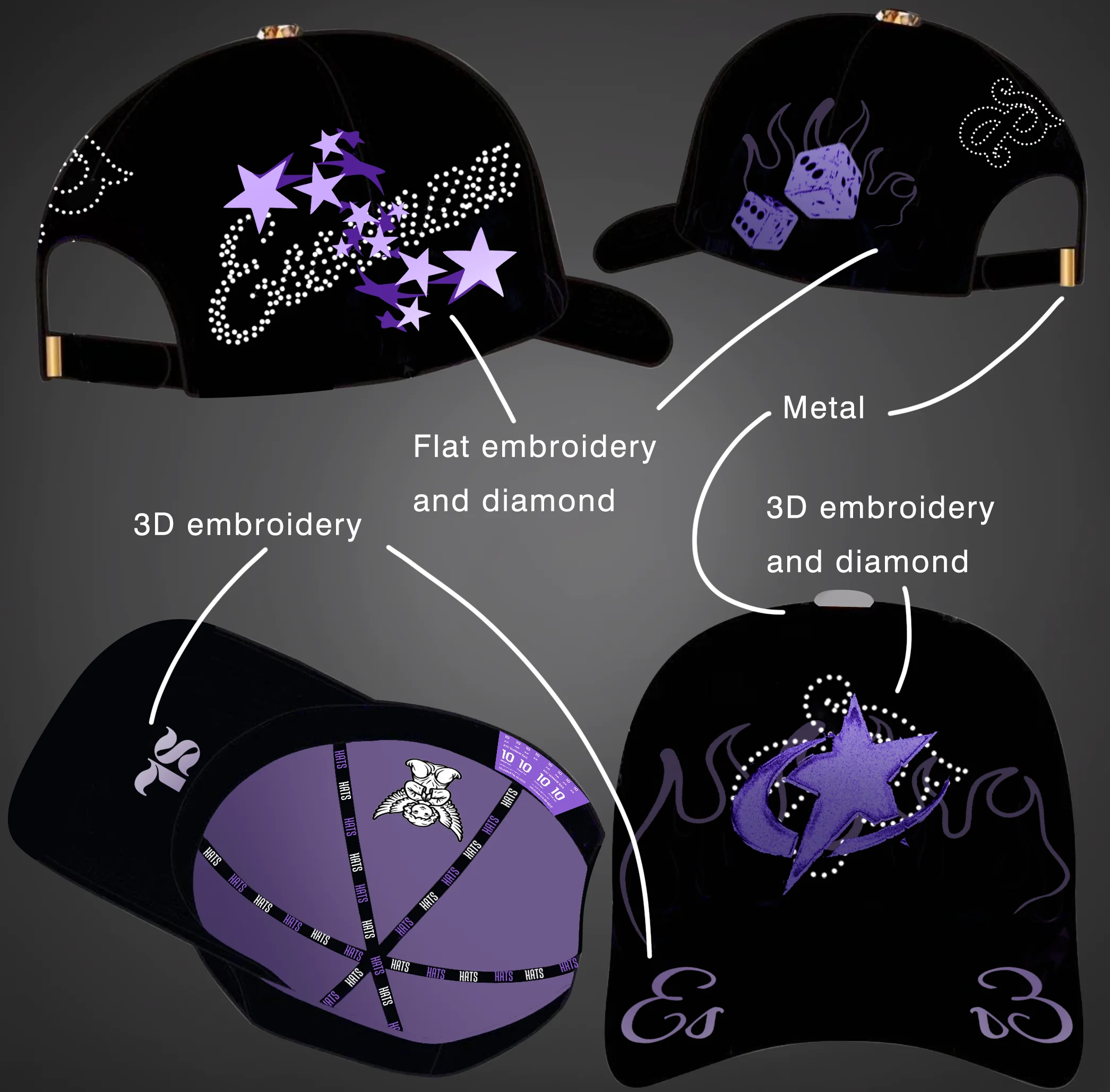 Originales Design Barbas Gorras Caps Men Women Fit 3D Embroidery Frame Curved Brim Suede Baseball Hats Sporty Caps
