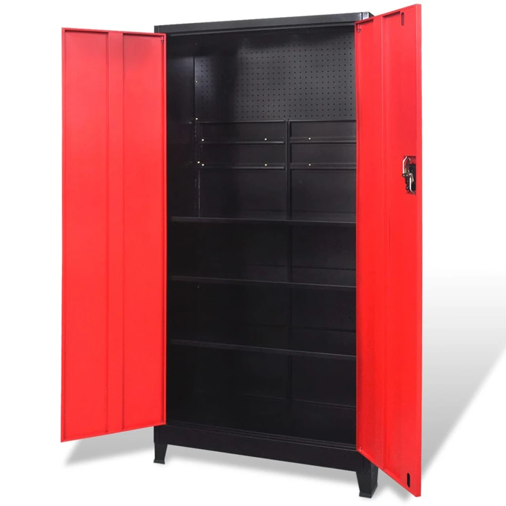 Customized Garage Workshop Car Storage Metal Tool Cabinet, Cupboard 2 Doors 3 Drawers with Pegboard Rack supplier