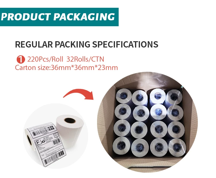 Direct Thermal Paper 100x150mm 4x6 Inch A6 350 Pcs Adhesive Logistics