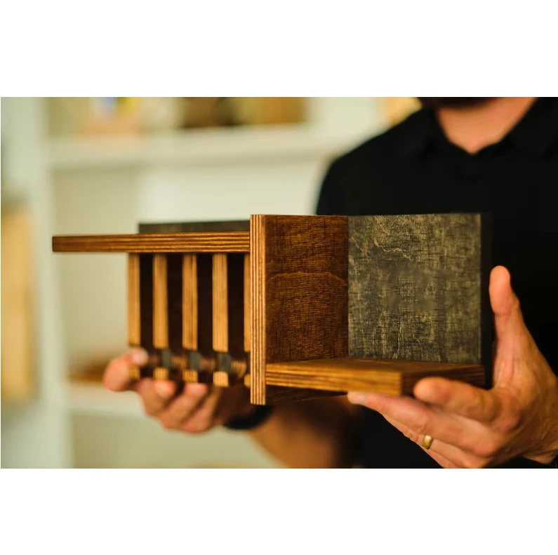 Modern Entryway Mail Key Organizer Solid Wood Key Holder for Wall Entryway Organizer for Home Decor Wooden Key Holder