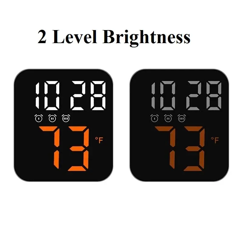 Mini Multifunction Smart Table Clock Voice Control LED Alarm Clock With Adjustable Backlight