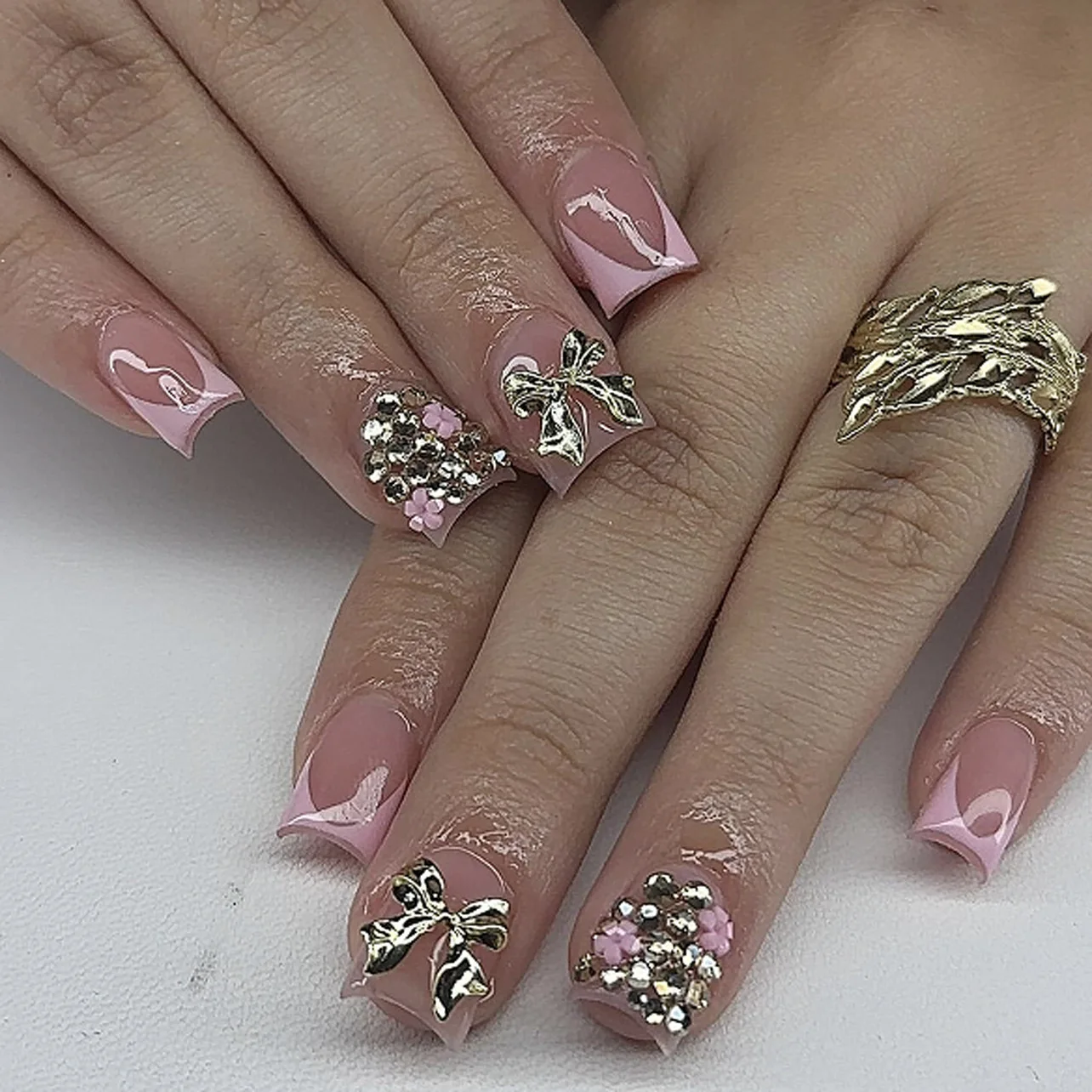 Knstliche Press-On Ngel, lange Acryl-Sargngel, Nail Art Tips, knstliche  Fingerngel mit Klebestreifen