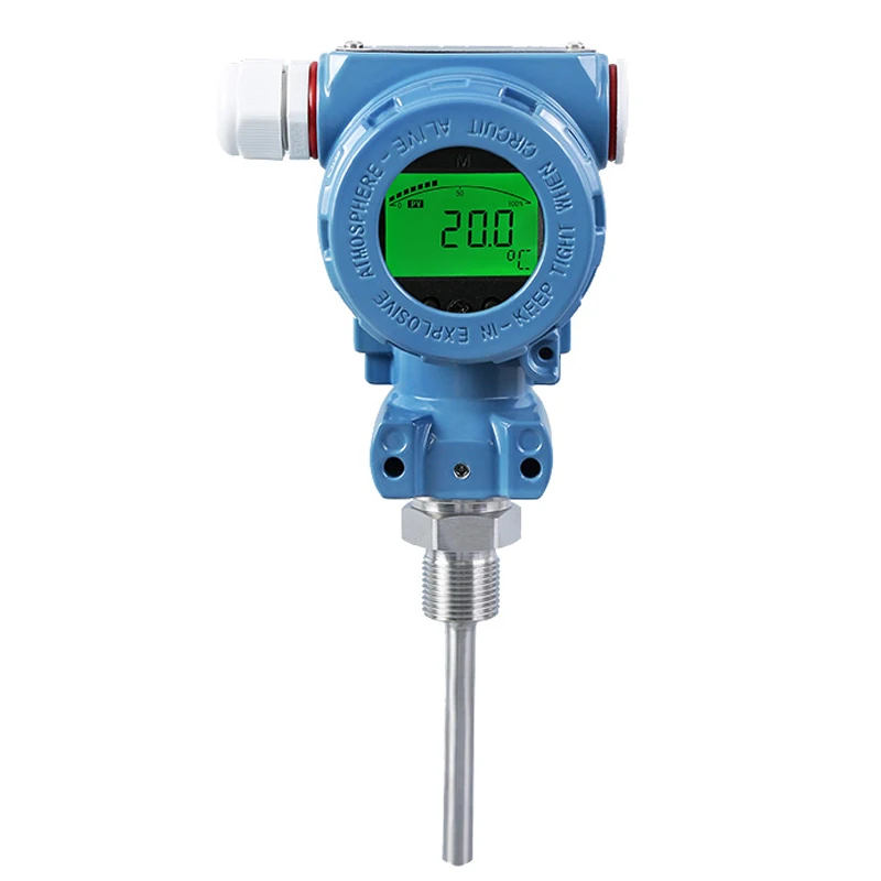 Digital Display RTD Pt100 Explosion Proof Temperature Transmitter for Fuel Petrol Oil  Temperature Sensor with 2088 Junction Box