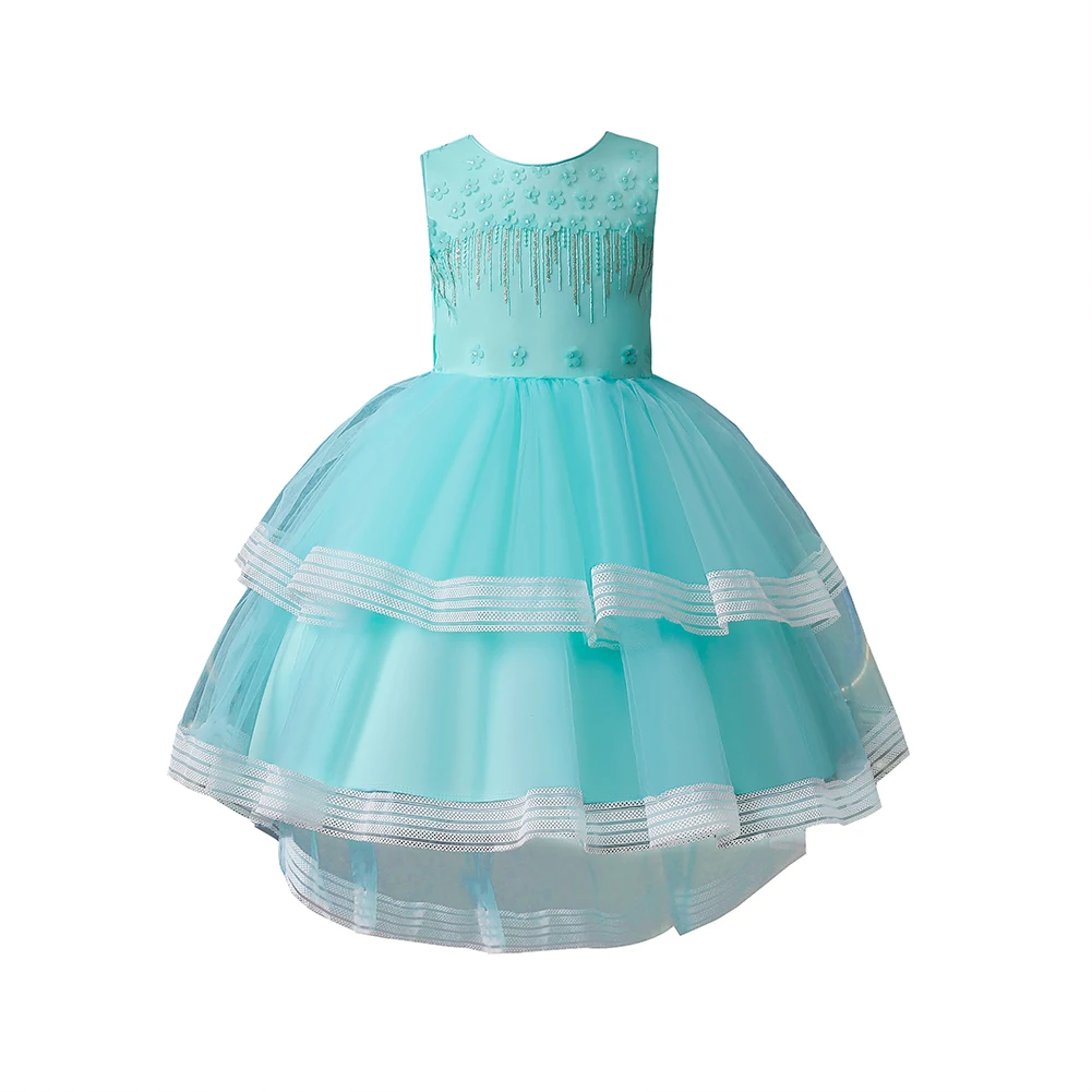 birthday dresses for 8 year olds Odeerbi Girls Birthday Party Dresseseses Toddler Net Yarn Embroidery Flowers Mesh Bowknot Gown Long Dresses Navy, Toddler Girl's, Size: 7