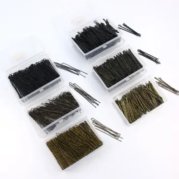 Hot Sale High Quality  Muti Color Elegant Wavy Thin Metal Hair Clips Steel Hairpin 5-6Cm Bobby Pins With Box