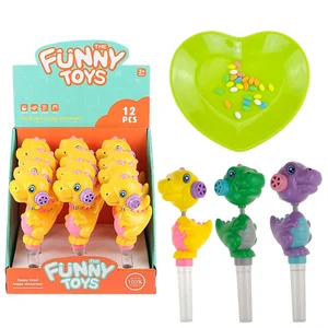 High Quality Funny Dinosaur Shape Shaking Whistle Sound Toy Candy