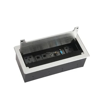 Wholesale Aluminum Soft Close Flip up Conference Tabletop Socket Universal Tabletop Hidden Socket