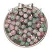 Cuentas de vidrio esmerilado de 10 mm - verde rosado