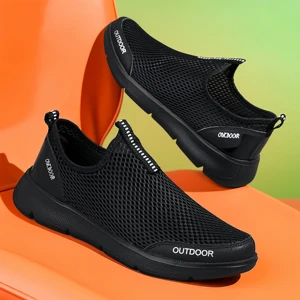 Wholesale Plus Size Men's Casual Shoes Fashion Summer Sports Walking Shoes Breathable  Lightweight EVA Soft Sole