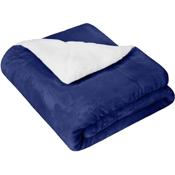 Ultimate Kids Ultra-Soft Sherpa Fleece Blankets Throw Queen Size Navy Micro Plush Fleece Kid Bed Blanket