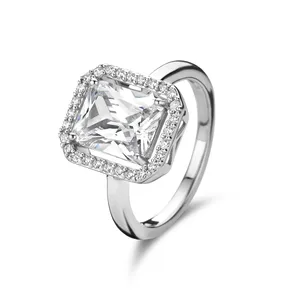 2026 American Style Cubic Zirconia Gemstone Rings 925 Sterling Silver Wedding Jewelry for Women