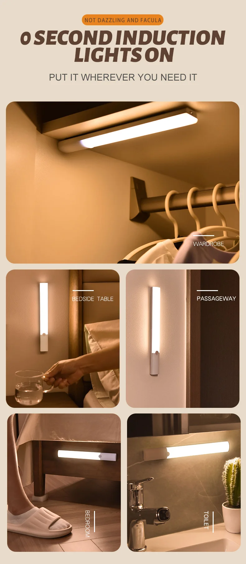 product wireless adjustable beam battery powered under cabinet closet lighting motion sensing led lights-40