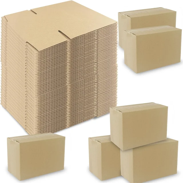 Custom Small Shipping Boxes 5x4x3 Inches Brown Corrugated Cardboard Boxes for Small Business Mail and Shipping