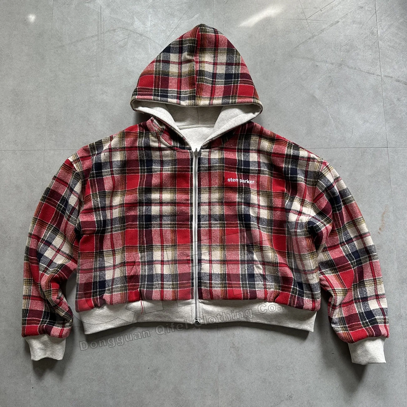 Custom Men's Reversible Plaid Double Zipper Hoodie – Striped