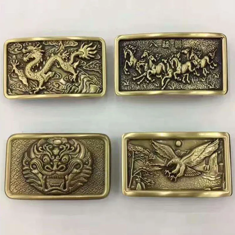 Direct Factory Inner Size 40mm Solid Brass Western Name Plate Belt Buckle for Men