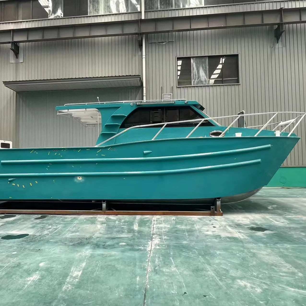 Aluminum Fishing Vessel Trailerable Power Catamaran 11.6m*3.5m Wooden Interior Fishing Boat